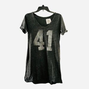 H&M LOGG Vintage Charcoal Grey Studded “41” T-Shirt Dress